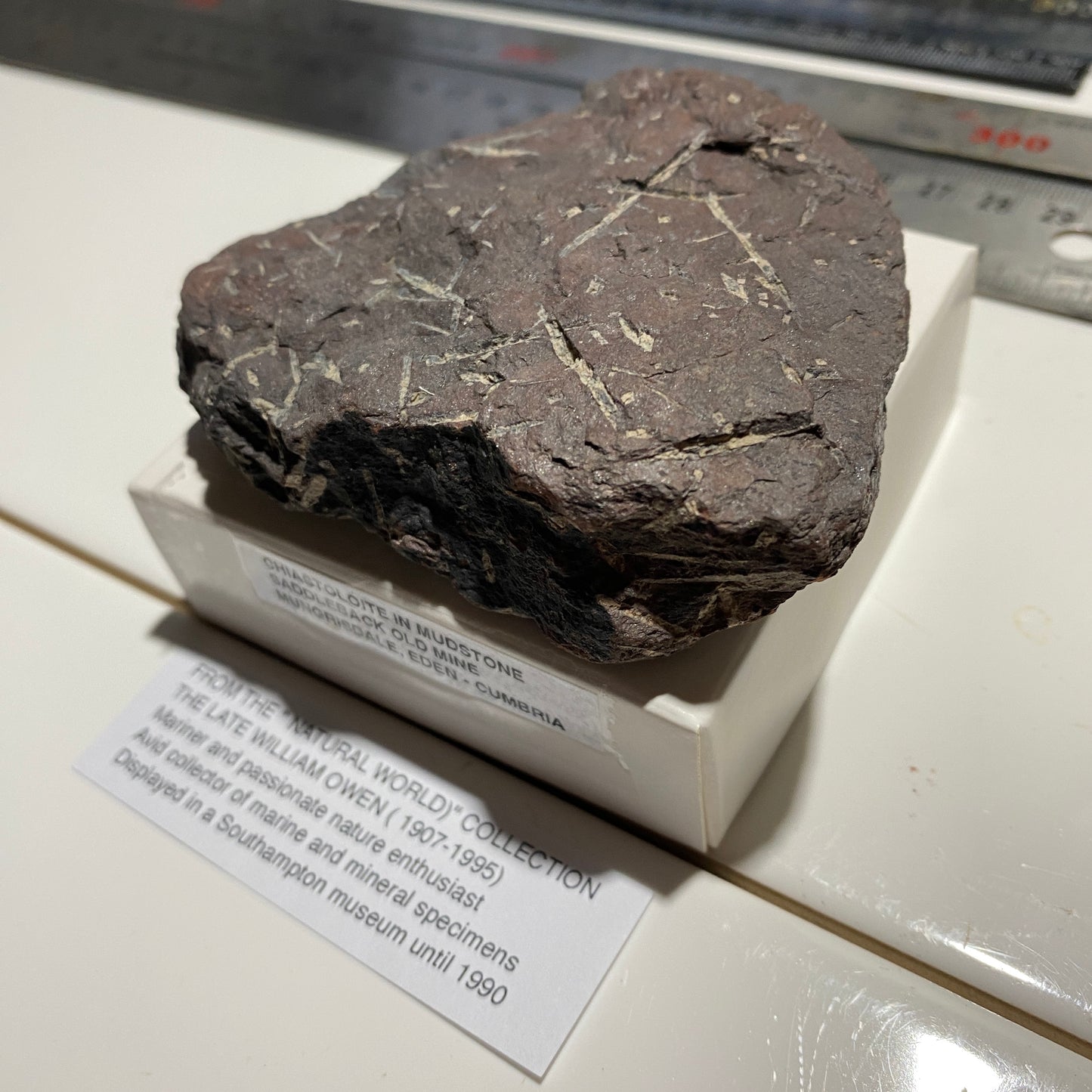 CHIASTOLITE IN MUDSTONE : SADDLEBACK OLD MINE, MUNGRISDALE, EDEN, CUMBRIA 195g MF5289