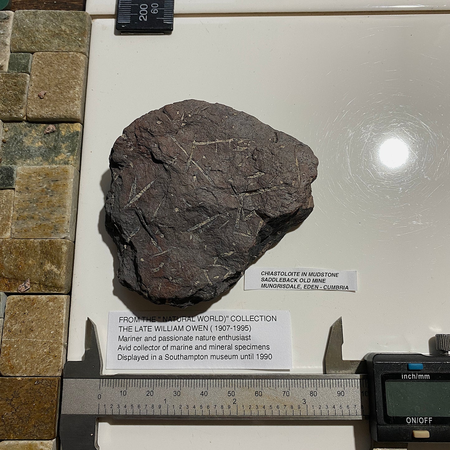 CHIASTOLITE IN MUDSTONE : SADDLEBACK OLD MINE, MUNGRISDALE, EDEN, CUMBRIA 195g MF5289
