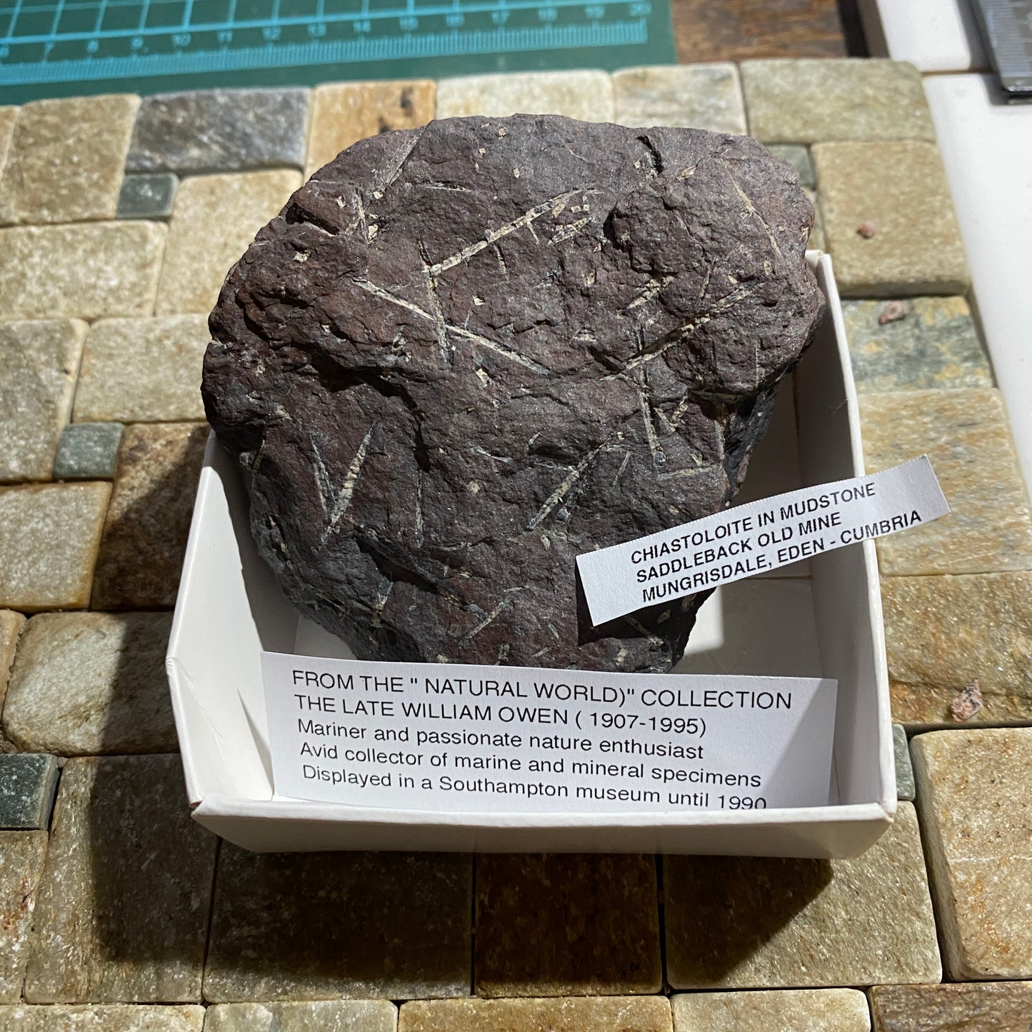 CHIASTOLITE IN MUDSTONE : SADDLEBACK OLD MINE, MUNGRISDALE, EDEN, CUMBRIA 195g MF5289