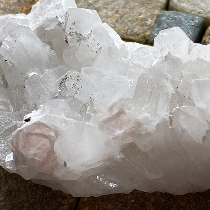 CALCITE ON QUARTZ - BOLDUT MINE, MARAMURES COUNTY, ROMANIA. 52g. MF4240