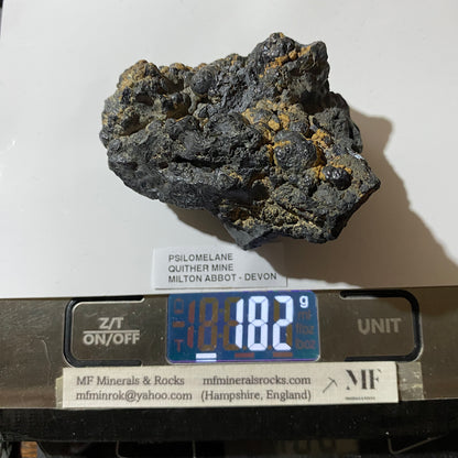 PSILOMELANE RARE SPECIMEN FROM QUITHER MINE, MILTON ABBOT, DEVON 182g MF5290