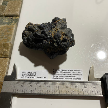 PSILOMELANE RARE SPECIMEN FROM QUITHER MINE, MILTON ABBOT, DEVON 182g MF5290