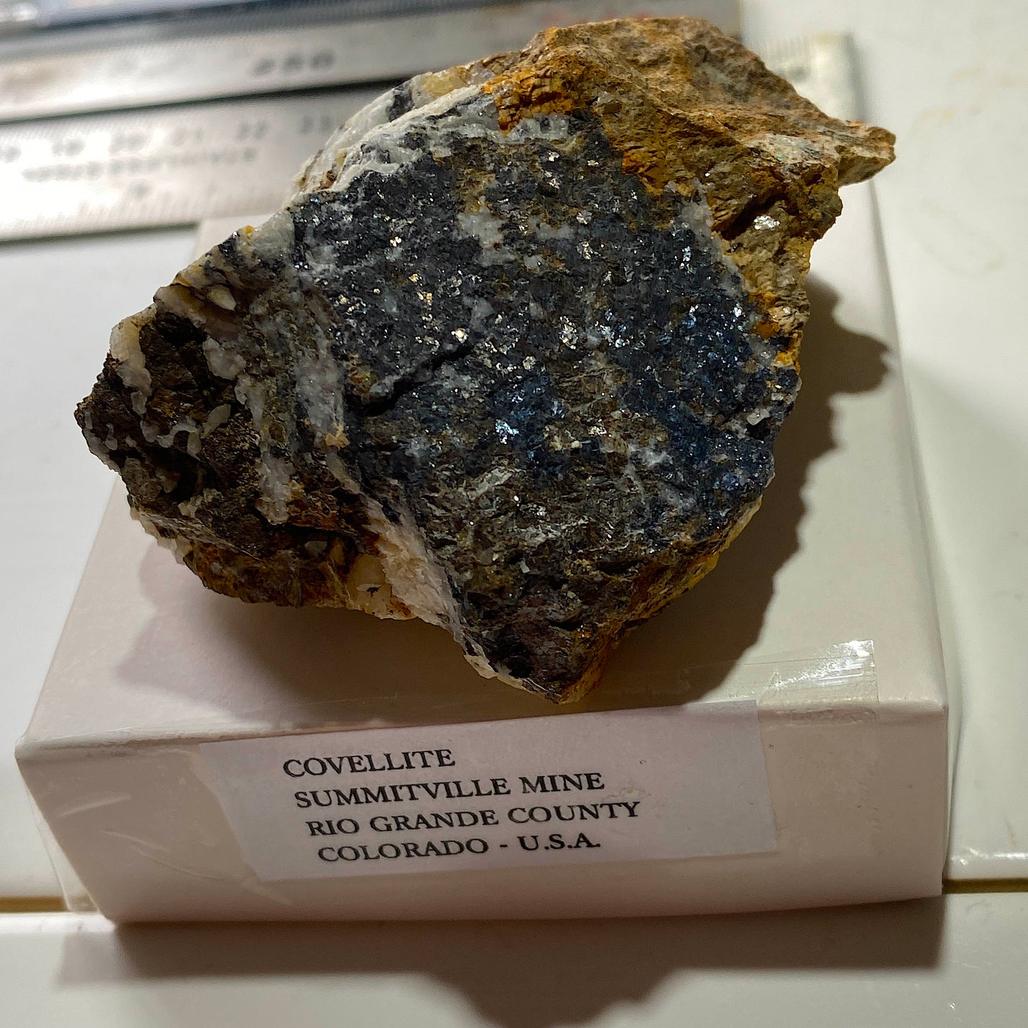 COVELLITE [RARE] : SUMMITIVILLE MINE, COLORADO, U.S.A.  180g MF5291