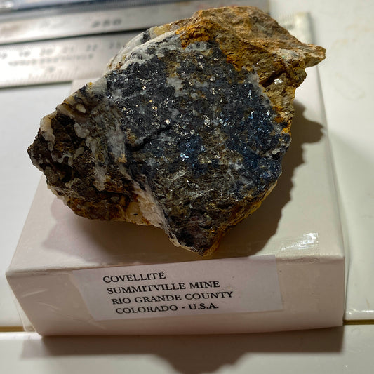 COVELLITE [RARE] : SUMMITIVILLE MINE, COLORADO, U.S.A.  180g MF5291