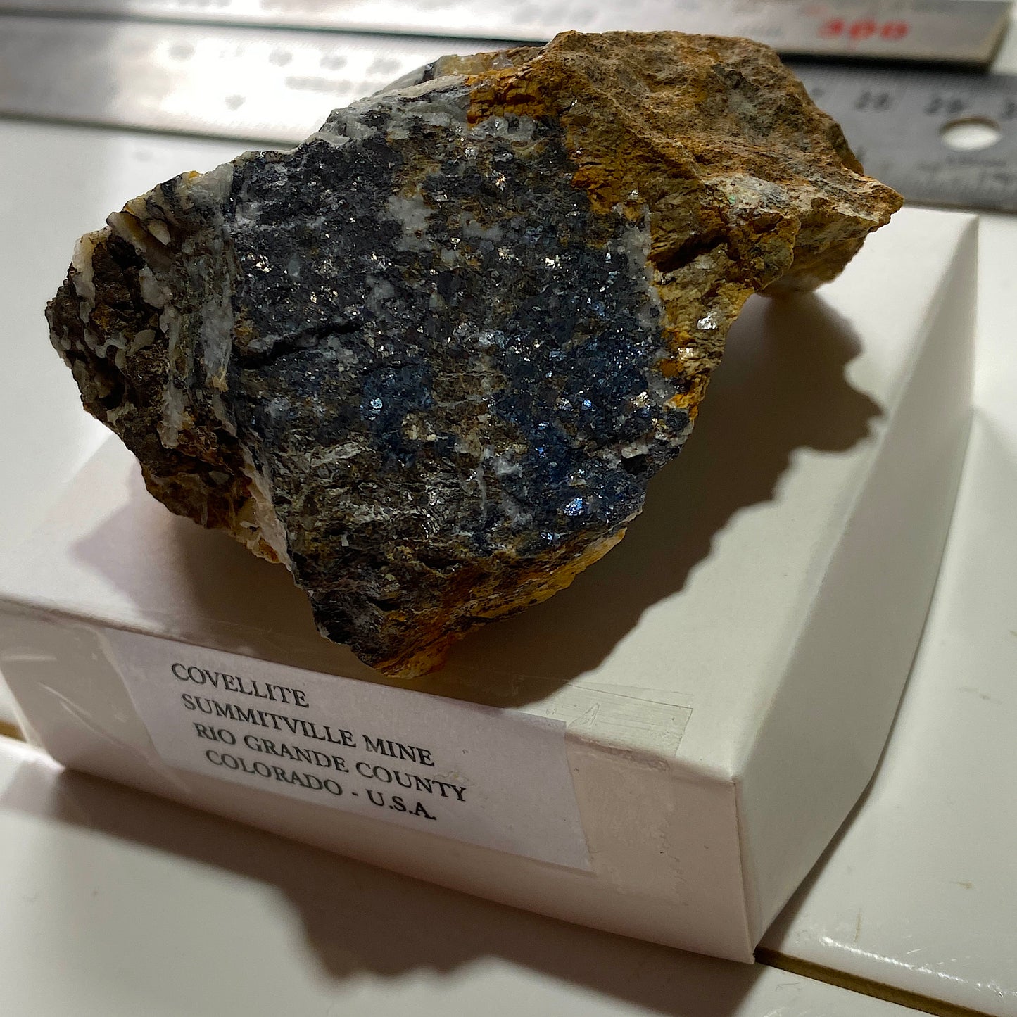 COVELLITE [RARE] : SUMMITIVILLE MINE, COLORADO, U.S.A.  180g MF5291