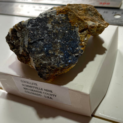 COVELLITE [RARE] : SUMMITIVILLE MINE, COLORADO, U.S.A.  180g MF5291
