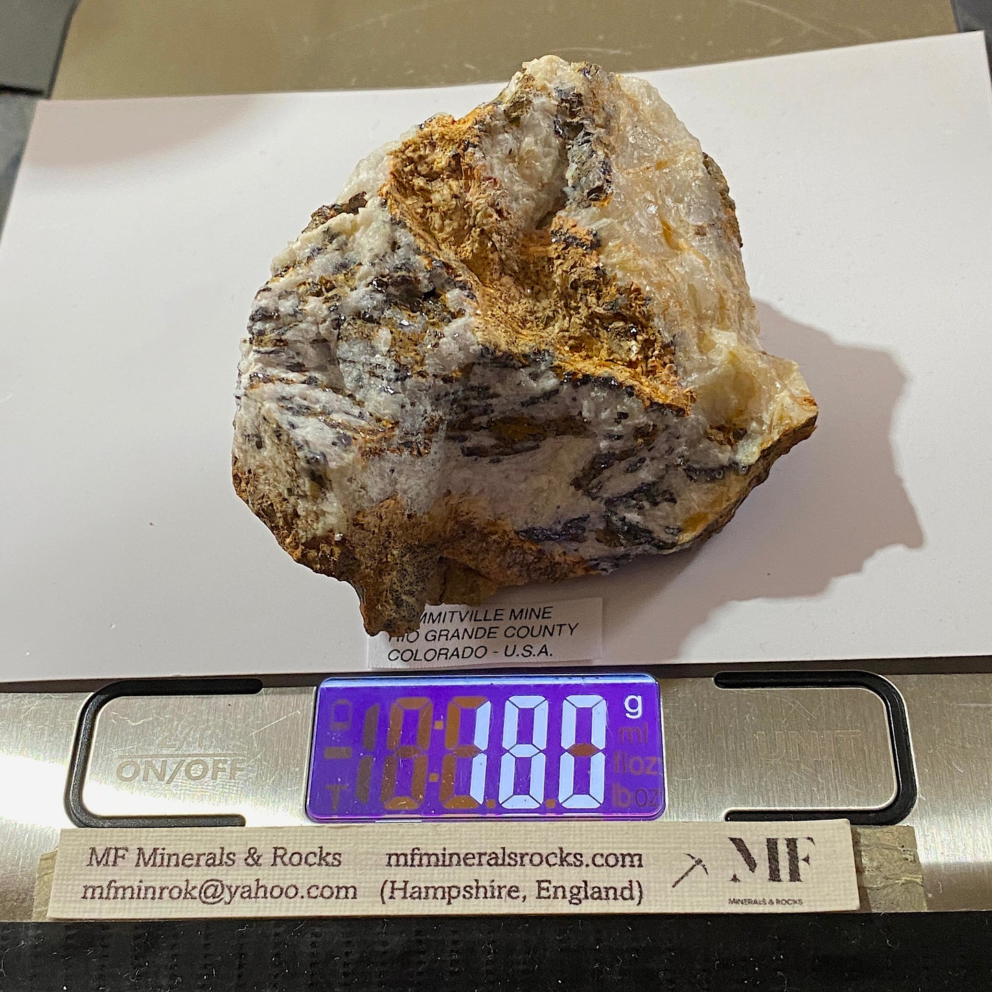 COVELLITE [RARE] : SUMMITIVILLE MINE, COLORADO, U.S.A.  180g MF5291