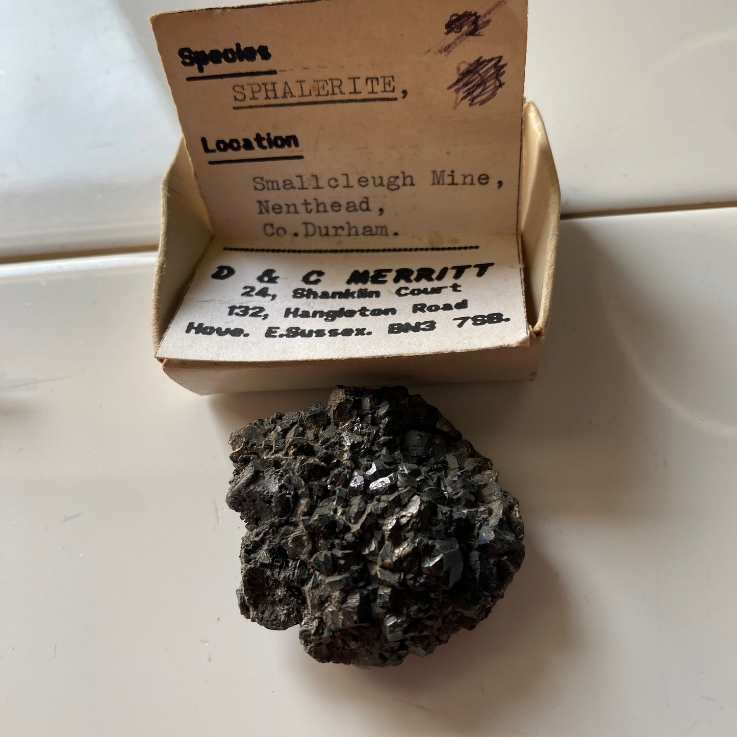 SPHALERITE - SMALLCLEUGH MINE,NENTHEAD, CO DURHAM, ENGLAND 47g MF217