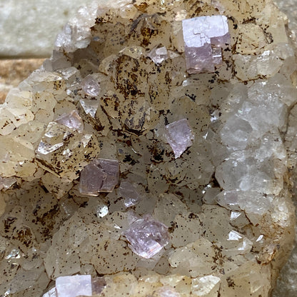 FLUORITE/QUARTZ : SOUTH CROFTY MINE, POOL, CARN BRAE, CORNWALL 46g. MF5292