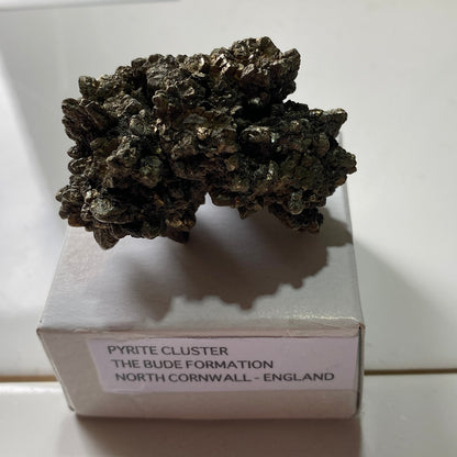 PYRITE CLUSTER FROM THE BUDE FORMATION, CORNWALL, ENGLAND  82g MF237