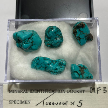 TURQUOISE ROUGH NATURAL GEMSTONES x 5 - BADAKHSHAN, AFGHANISTAN 13g. MFG3108