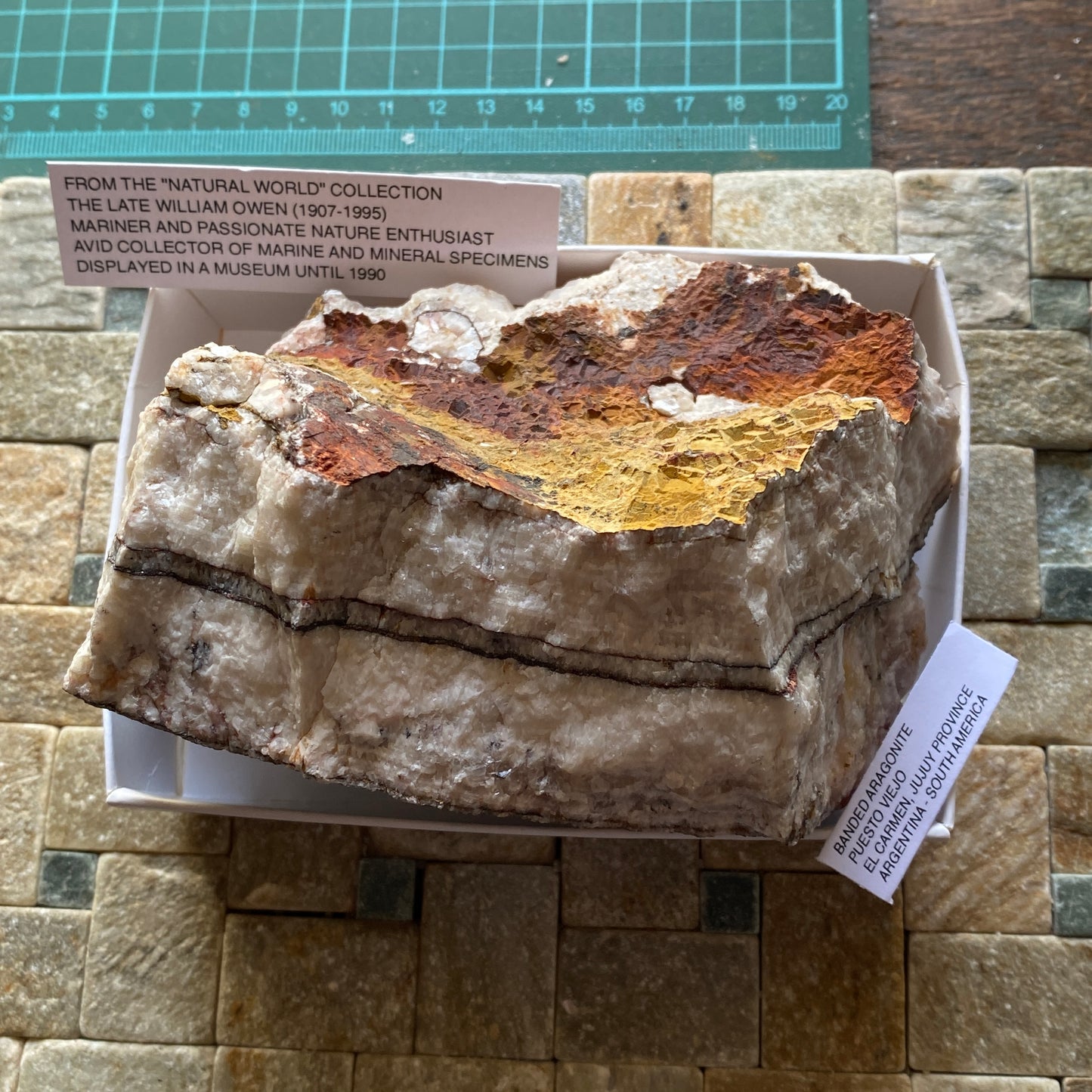 BANDED ARAGONITE - PUESTO VIEJ0, JUJUY PROVINCE, ARGENTINA heavy 970g MF4460