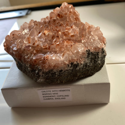 CALCITE WITH HEMATITE GHOSTING - BIGRIGG MINE, CUMBRIA. 432g MF2087