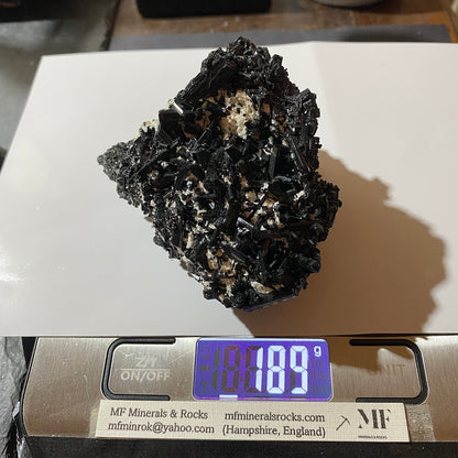 SCHORL TOURMALINE BEAUTIFUL SPECIMEN : MANTENA, MINAS GERAIS, BRAZIL 189g MF4610