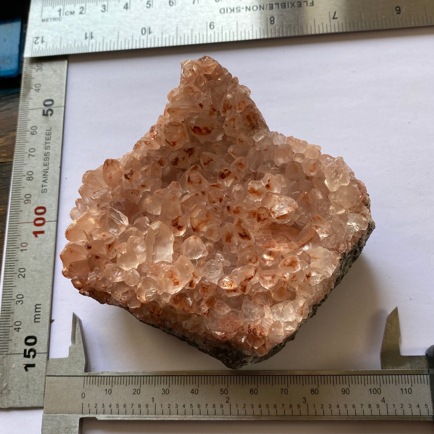 CALCITE WITH HEMATITE GHOSTING - BIGRIGG MINE, CUMBRIA. 432g MF2087