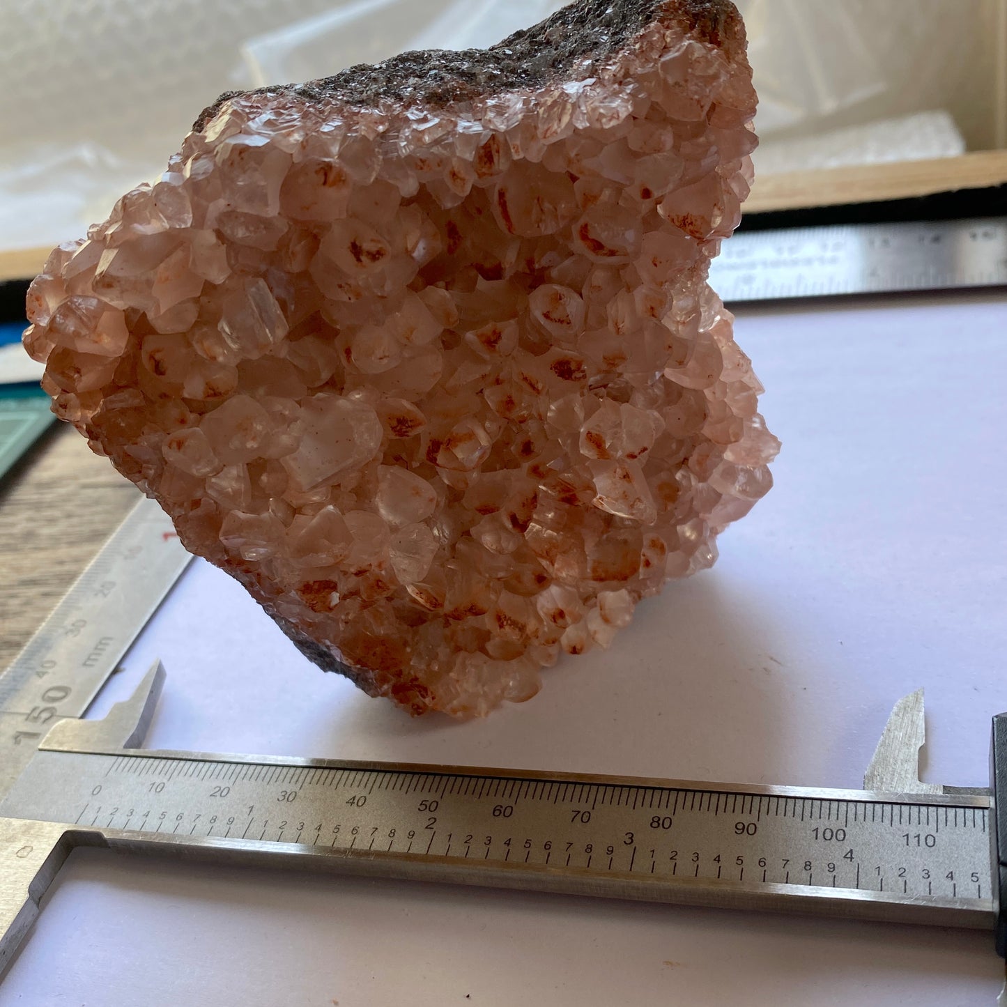 CALCITE WITH HEMATITE GHOSTING - BIGRIGG MINE, CUMBRIA. 432g MF2087