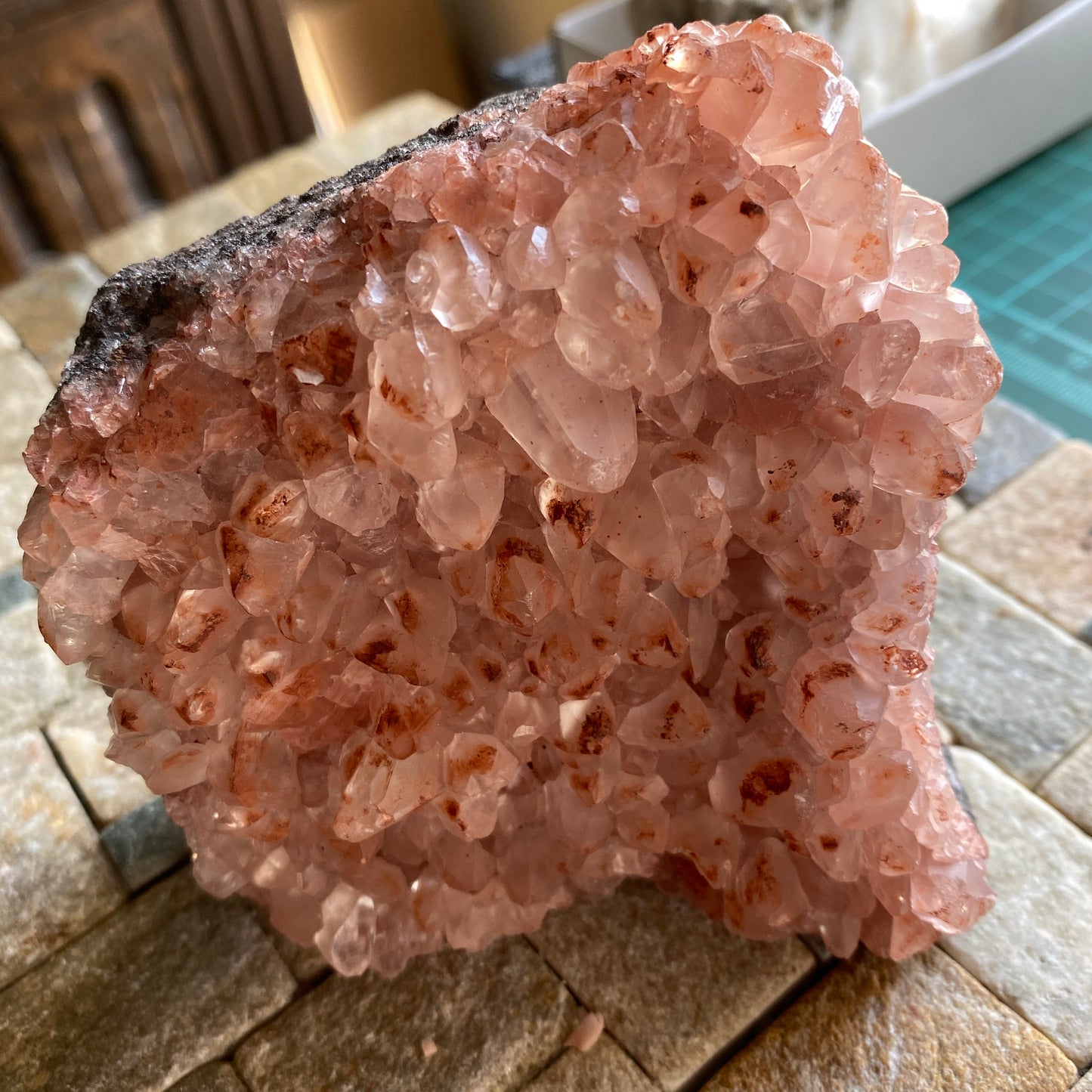 CALCITE WITH HEMATITE GHOSTING - BIGRIGG MINE, CUMBRIA. 432g MF2087