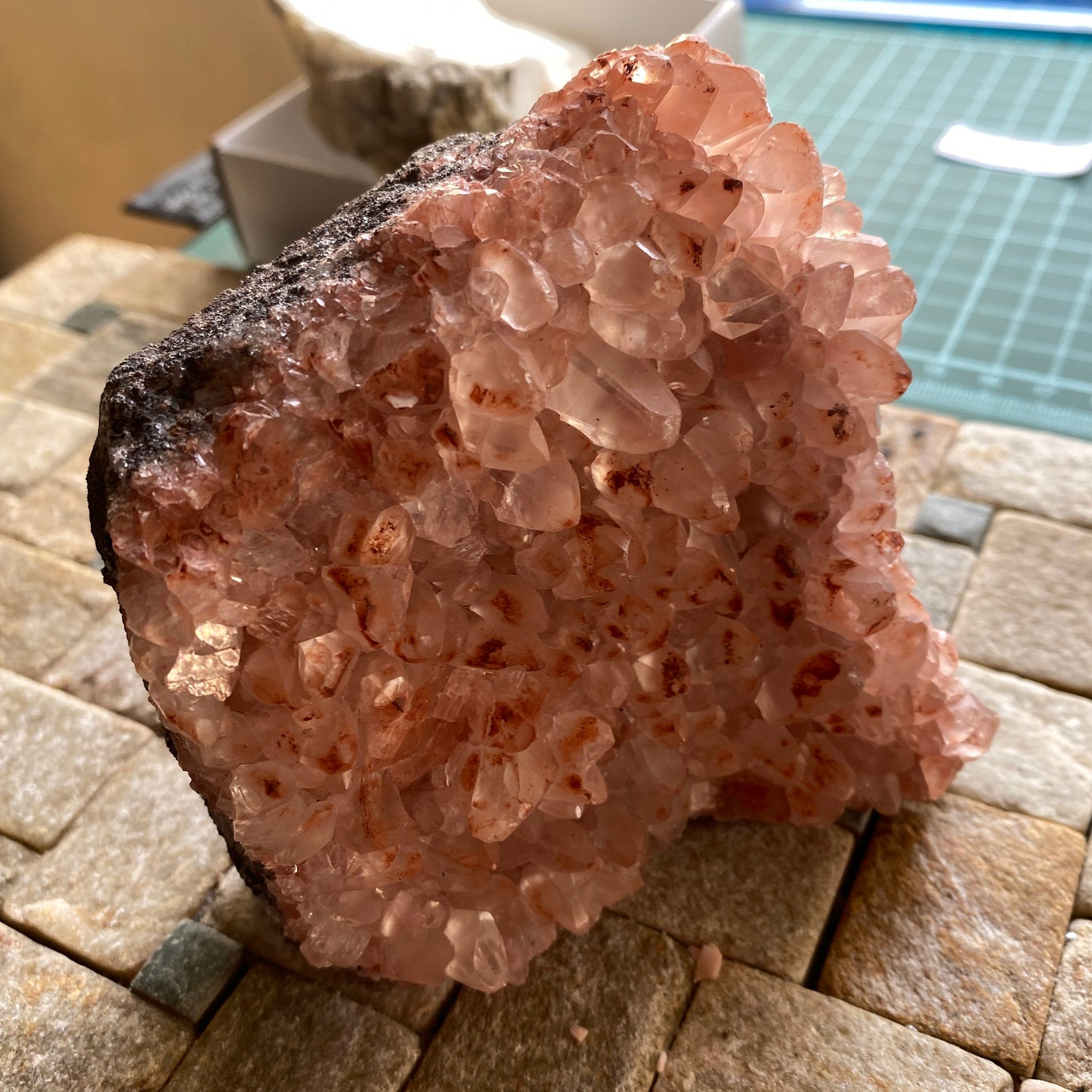 CALCITE WITH HEMATITE GHOSTING - BIGRIGG MINE, CUMBRIA. 432g MF2087