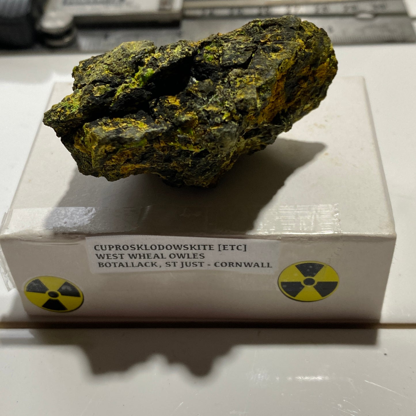 CUPROSKLODOWSKITE [ETC] : WEST WHEAL OWLES, BOTALLACK, ST JUST, CORNWALL. 61g MF5301