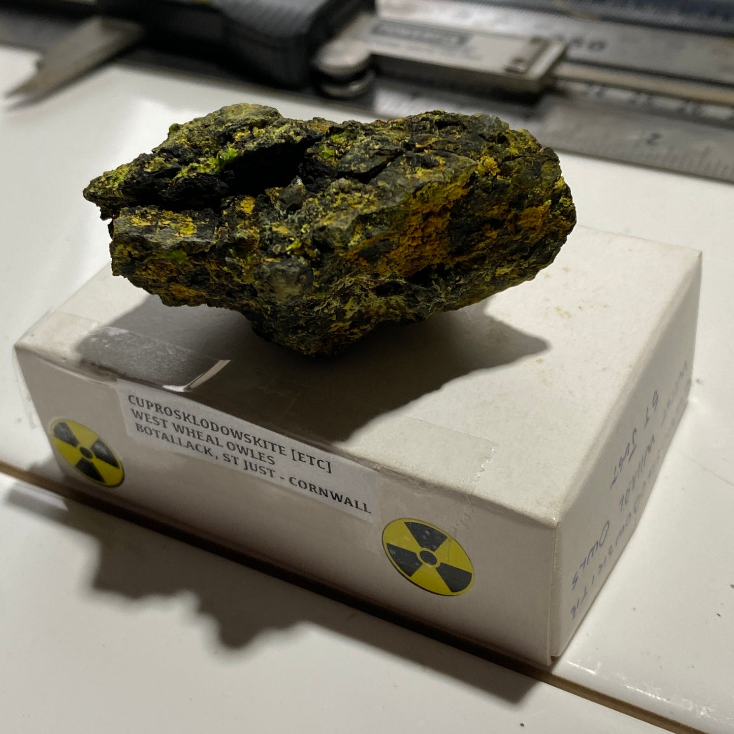 CUPROSKLODOWSKITE [ETC] : WEST WHEAL OWLES, BOTALLACK, ST JUST, CORNWALL. 61g MF5301