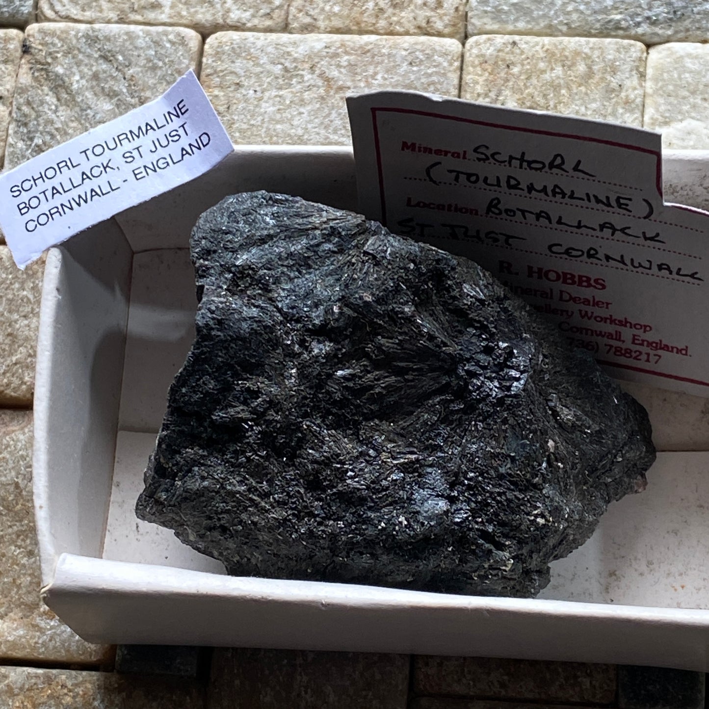 SCHORL TOURMALINE - BOTALLACK, ST JUST, CORNWALL, ENGLAND 98g MF213