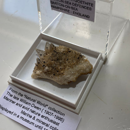 CALCITE WITH GOETHITE - BARTON -ON-SEA, HAMPSHIRE, ENGLAND  5g MF301