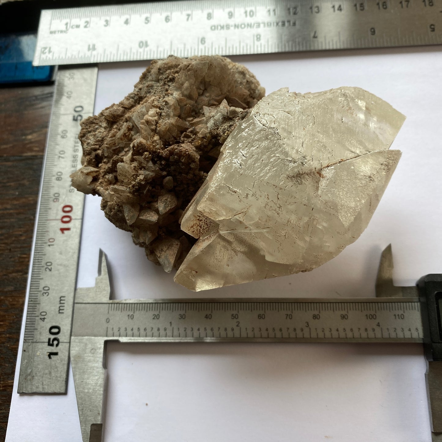 TWINNED CALCITE IMPRESSIVE SPECIMEN FROM TAFF'S WELL, WALES,  U.K. LARGE 484g MF2089