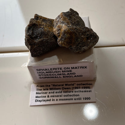 SPHALERITE ON MATRIX - HOLMBUSH MINE, STOKECLIMSLAND, CORNWALL, ENGLAND 29g MF291