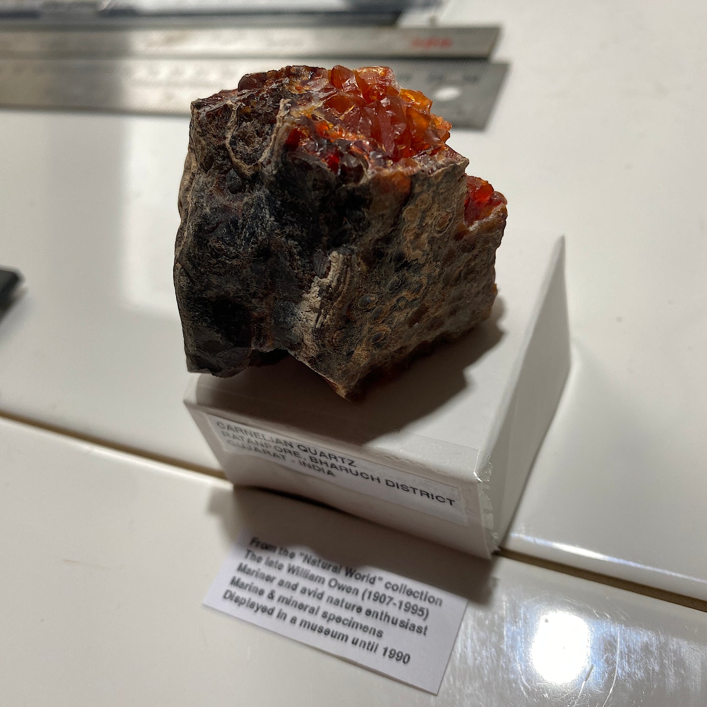 CARNELIAN QUARTZ : RATANPORE, BHARUCH DISTRICT, GUJARAT, INDIA 101g MF5306