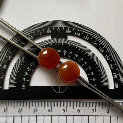 AGATE CARNELIAN GEMSTONES x 2 - LIBOMBAS, MAPUTO, MOZAMBIQUE  18Ct. MFG5165