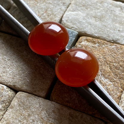 AGATE CARNELIAN GEMSTONES x 2 - LIBOMBAS, MAPUTO, MOZAMBIQUE  18Ct. MFG5165