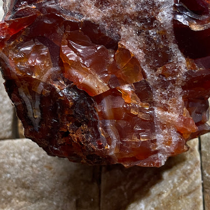 CARNELIAN QUARTZ : RATANPORE, BHARUCH DISTRICT, GUJARAT, INDIA 101g MF5306