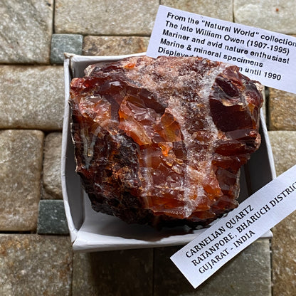 CARNELIAN QUARTZ : RATANPORE, BHARUCH DISTRICT, GUJARAT, INDIA 101g MF5306