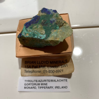 TYROLITE/AZYRITE/MALACHITE : GORTDRUM MIE, MONARD, TIPPERARY, IRELAND 24g. MF5308