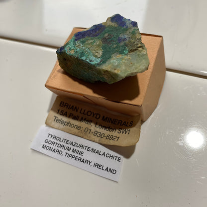 TYROLITE/AZYRITE/MALACHITE : GORTDRUM MIE, MONARD, TIPPERARY, IRELAND 24g. MF5308