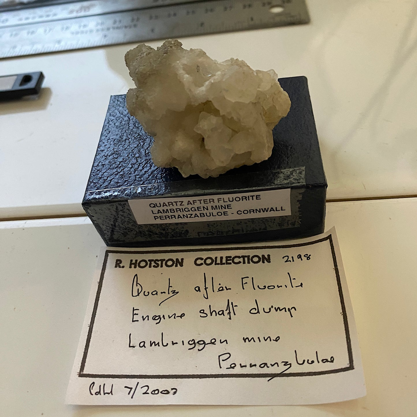 QUARTZ AFTER FLUORITE : LAMBRIGGEN MINE, PERRANZABULOE, CORNWALLK 36g MF5309
