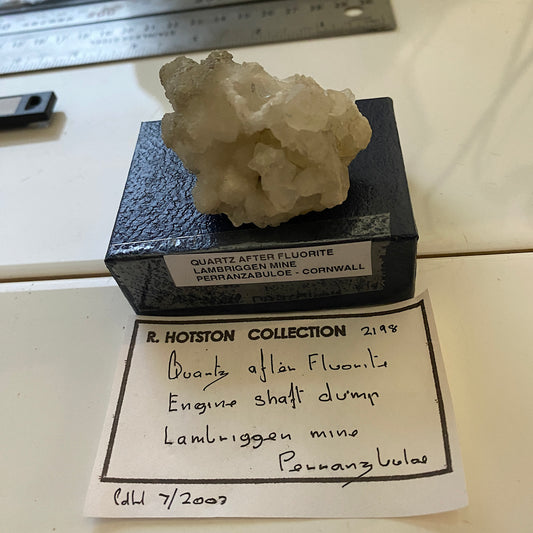 QUARTZ AFTER FLUORITE : LAMBRIGGEN MINE, PERRANZABULOE, CORNWALLK 36g MF5309