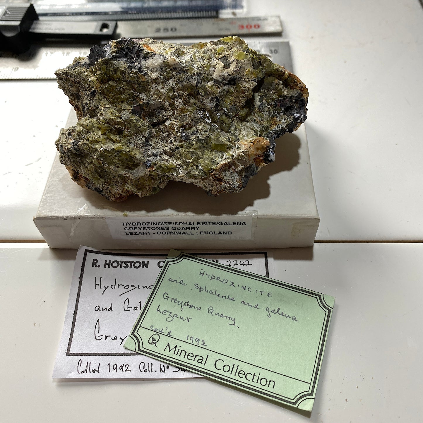 HYDROZINCITE WITH SPHALERITE & GALENA : GREYSTONES QUARRY, LEZANT, CORNWALL  307g MF5311