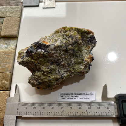 HYDROZINCITE WITH SPHALERITE & GALENA : GREYSTONES QUARRY, LEZANT, CORNWALL  307g MF5311