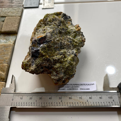 HYDROZINCITE WITH SPHALERITE & GALENA : GREYSTONES QUARRY, LEZANT, CORNWALL  307g MF5311