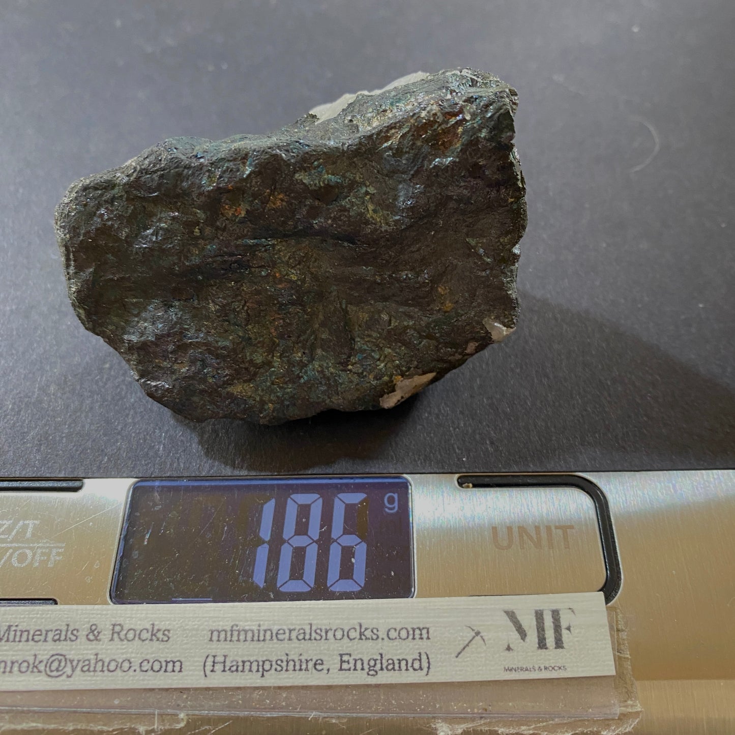 COPPER ORE [BORNITE/CHALCOCITE ETC] - MANGULA MINE, ZIMBABWE 186g MF391