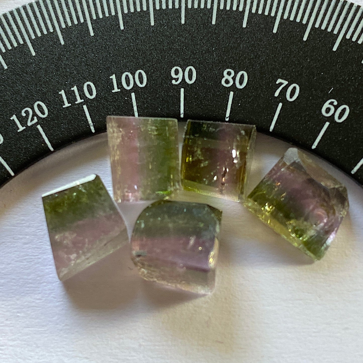 WATERMELON TOURMALINE x 5 - SAO JOSE DA SAFIRA, MINAS GERAIS, BRAZIL 9.50Ct [Total]  MFG9279