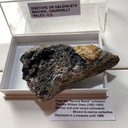 GOETHITE &amp; GALENE SUR MATRICE DE CAERPHILLY, PAYS DE GALLES 92g MF313