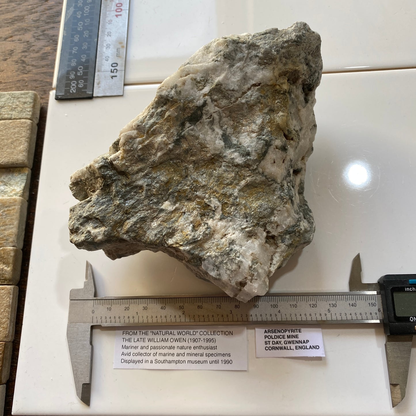 ARSENOPYRITE [ETC] : POLDICE MINE, ST DAY, GWENNAP, CORNWALL. 1105g MF5315