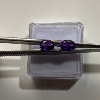 AMETHYST NATURAL MINED GEMSTONES - PAIR - SERENJE DISTRICT, ZAMBIA 1.72Ct. MFG5172