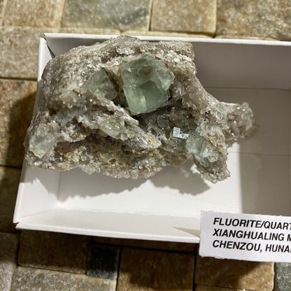 FLUORITE WITH QUARTZ - XIANGHUALING MINE, CHENZOU, CHINA. 47g. MF4245