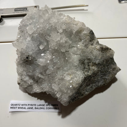 QUARTZ WITH PYRITE : WEST WHEAL JANE, BALDHU, KIA, CORNWALL LARGE 1006g MF5319