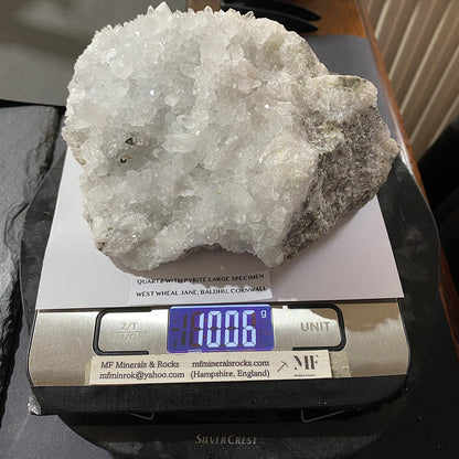 QUARTZ WITH PYRITE : WEST WHEAL JANE, BALDHU, KIA, CORNWALL LARGE 1006g MF5319