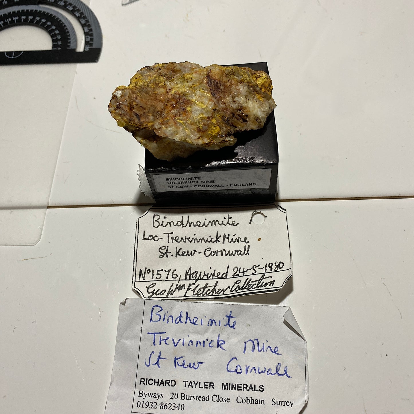 BINDHEIMITE [ETC] : TREVINNICK MINE, ST KEW, CORNWALL, ENGLAND  39g MF4636