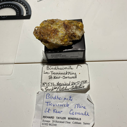 BINDHEIMITE [ETC] : TREVINNICK MINE, ST KEW, CORNWALL, ENGLAND  39g MF4636